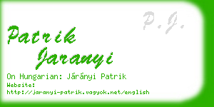 patrik jaranyi business card
