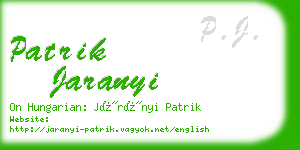 patrik jaranyi business card